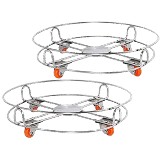 Gas Cylinder trolley with wheels ( Pack of 2 ) | Stainless steel