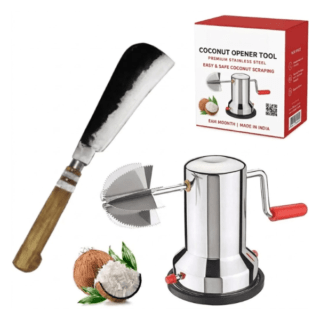 Coconut scraper + Coconut Breaker - Crusher / Grater + Cutter / Knife / Slicer
