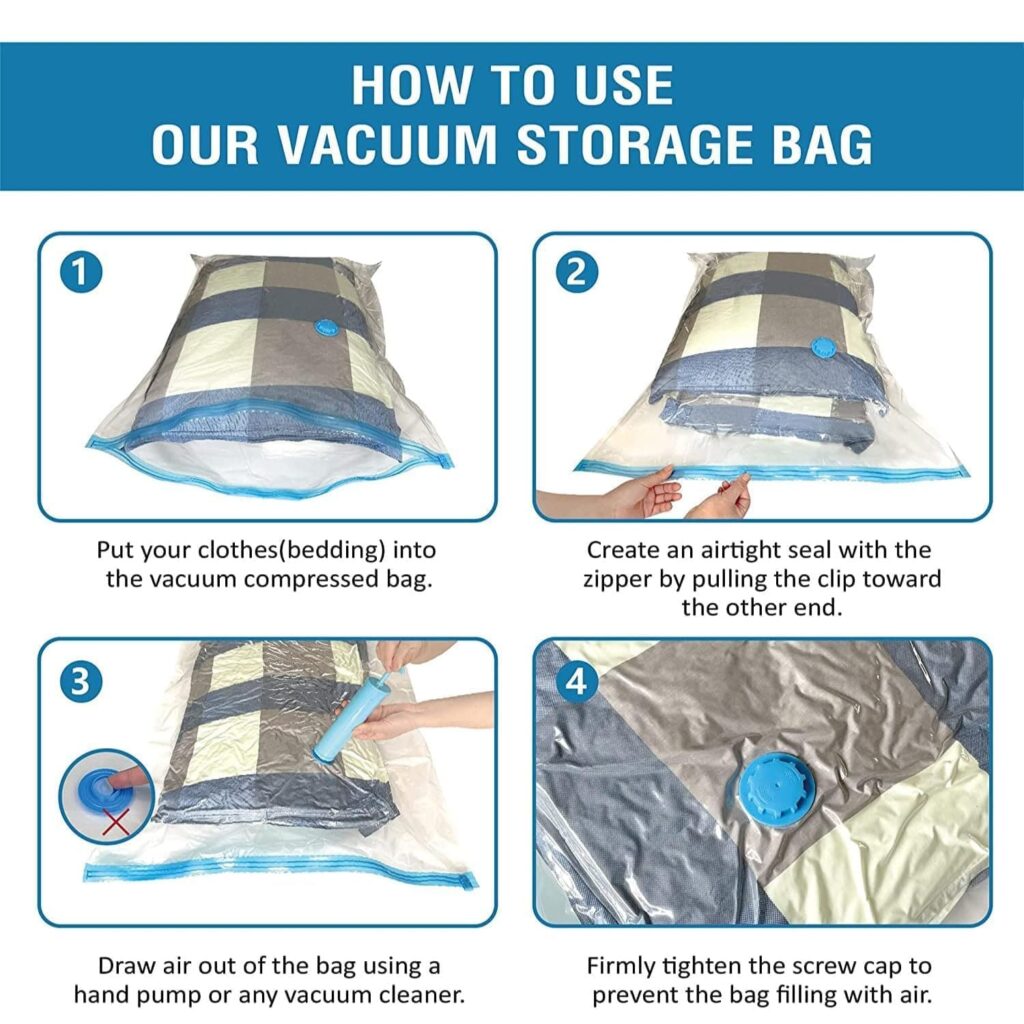 Vacuum storage bags for clothes with pump LOOJI