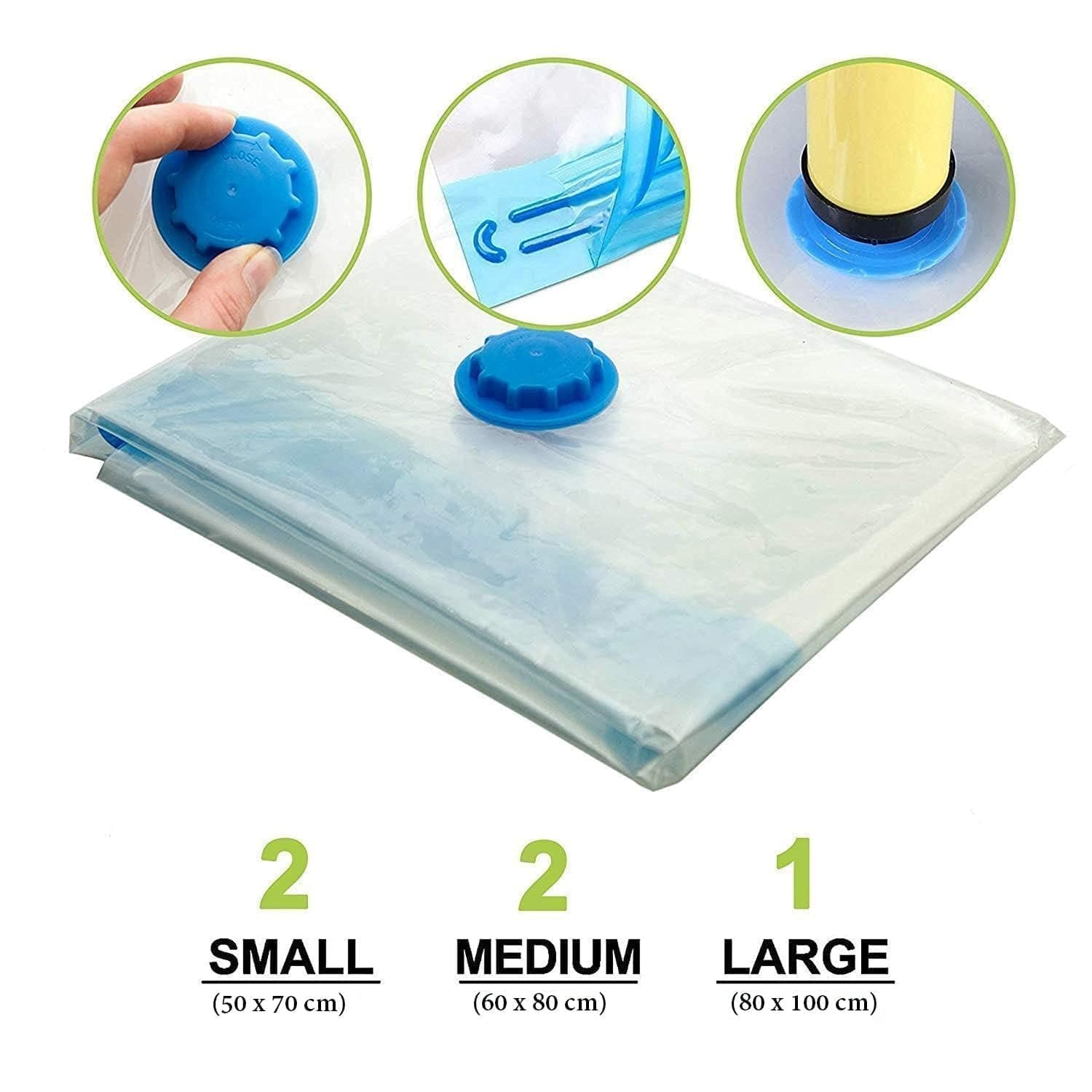 Vacuum Storage bags with Pump for Blankets & Clothes - 5 Pack - Image 5